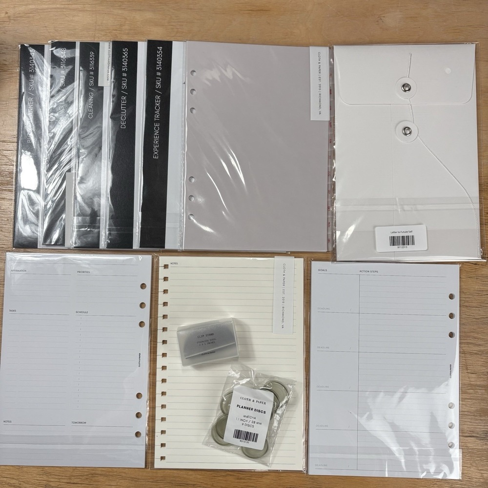 Cloth & Paper A5 Minimalist Planner Lot - 12 Items NEW/Sealed